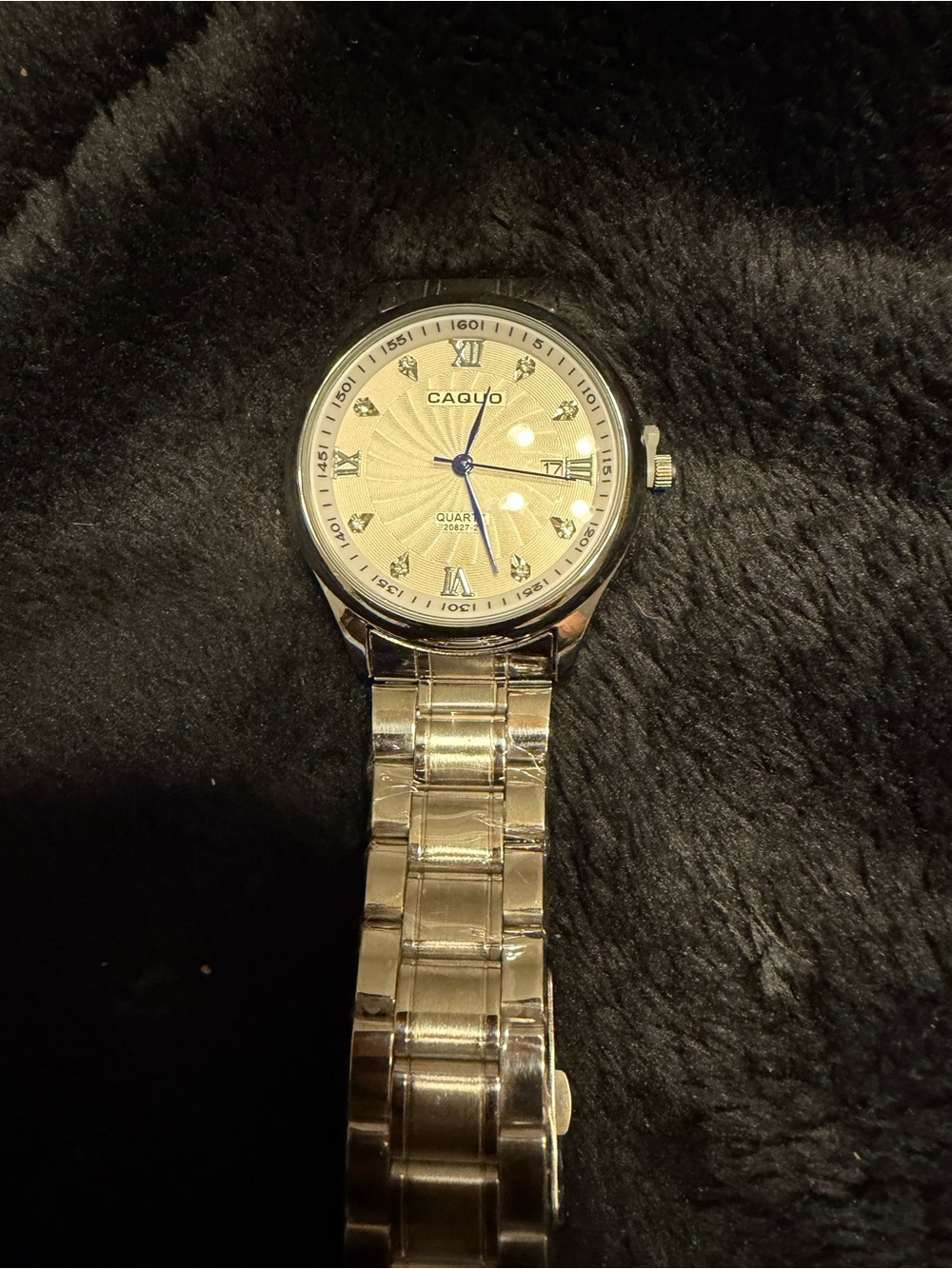 Men's Silver Stainless Steel Quartz Watch - Silver Dial